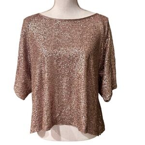 Rebecca Minkoff  Bronze Sequin Blouse | Sparkly New Years Even Party Top